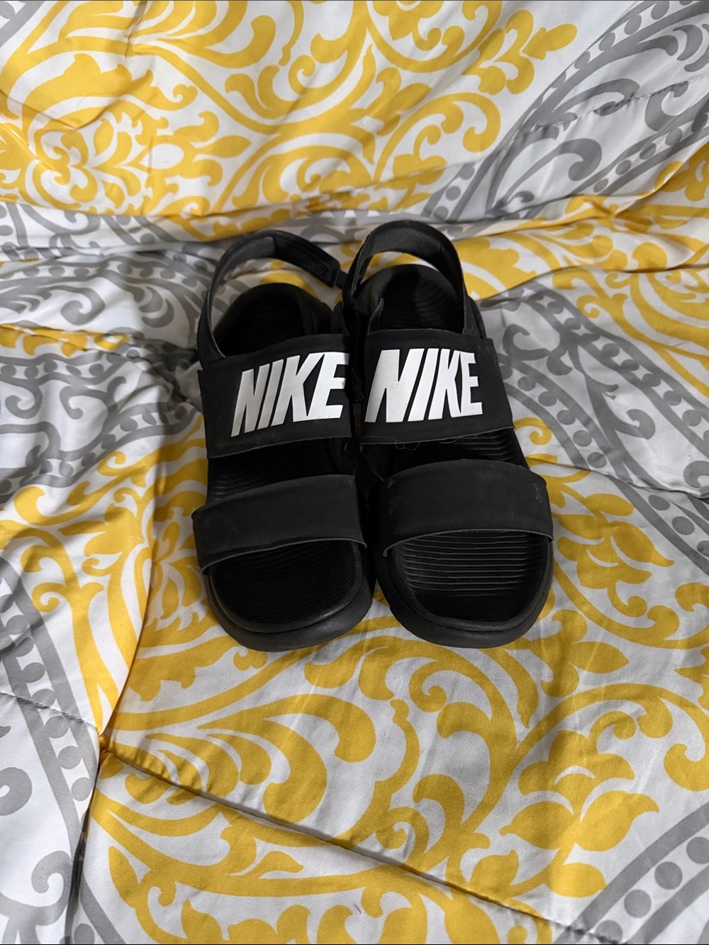 Nike Black Women Logo Strap Slide Sandals
